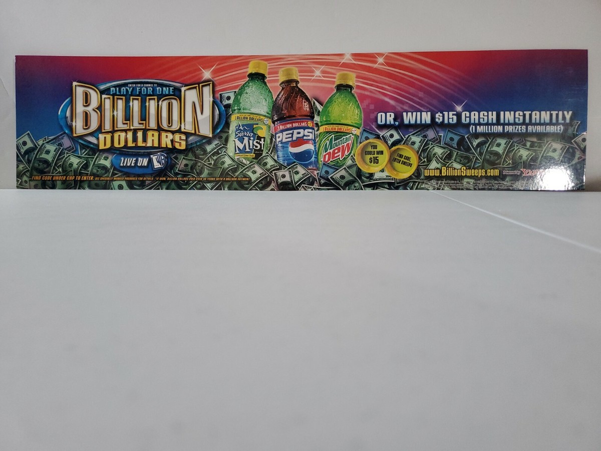 2003 Mountain Dew Wild Cherry Pepsi Double Sided Card Stock Sign