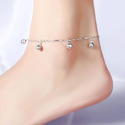 18K White Gold GP Thread String Drop Anklets SFXZB005