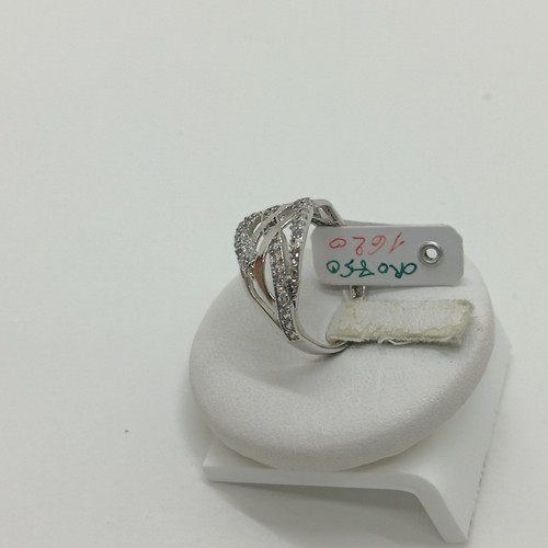 ANELLO DA DONNA N.15 CON PAVE' DI ZIRCONI IN ORO BIANCO 18KT 750 3,1 GR. (1620) - Foto 3 di 12