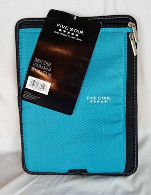  Five Star Binder Ready Tablet Sleeve Aqua . Fits Most 10'' Tablets NWT