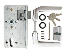 Komplett-Set Schlosseinsatz + Schließzylinder Türdrücker Tor Gartentor Toranlage