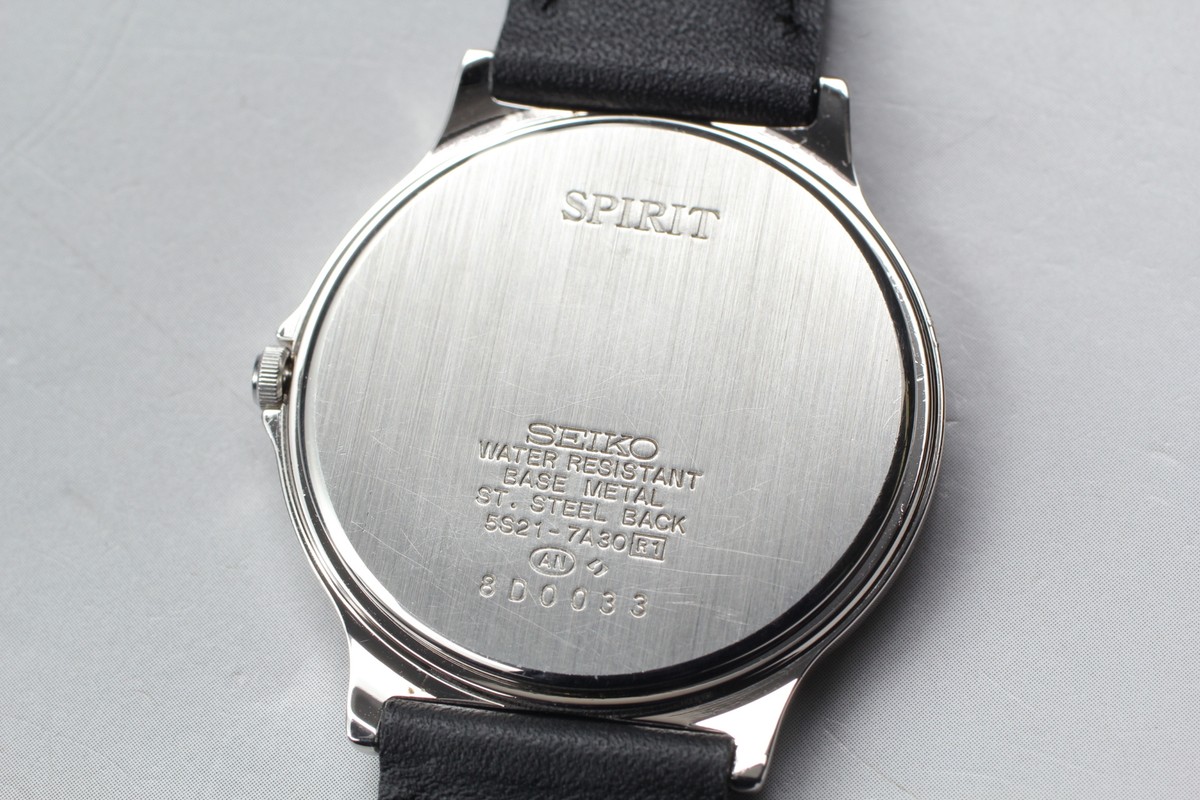 Vintage 1988 N MINT Seiko Spirit 5S21-7A30 Sweep Round Quartz Mens