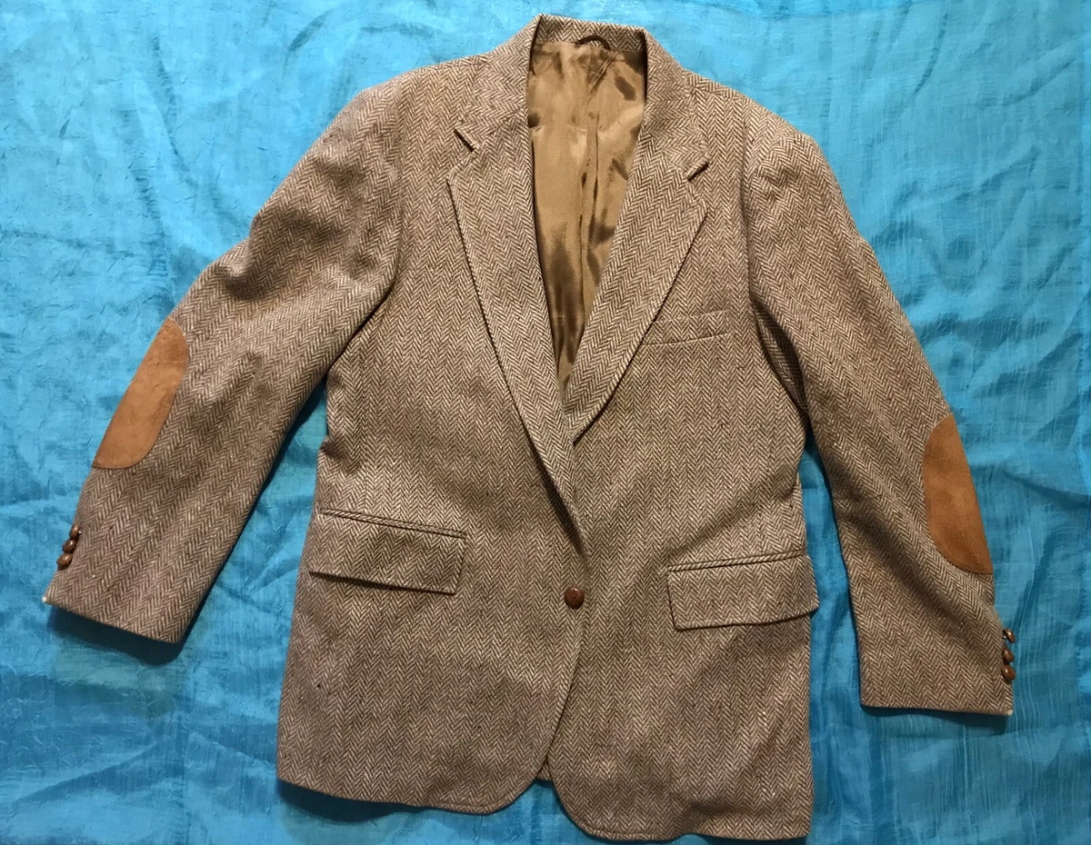 Vintage Mens Levis Blazer Sport Coat Wool Brown Distressed