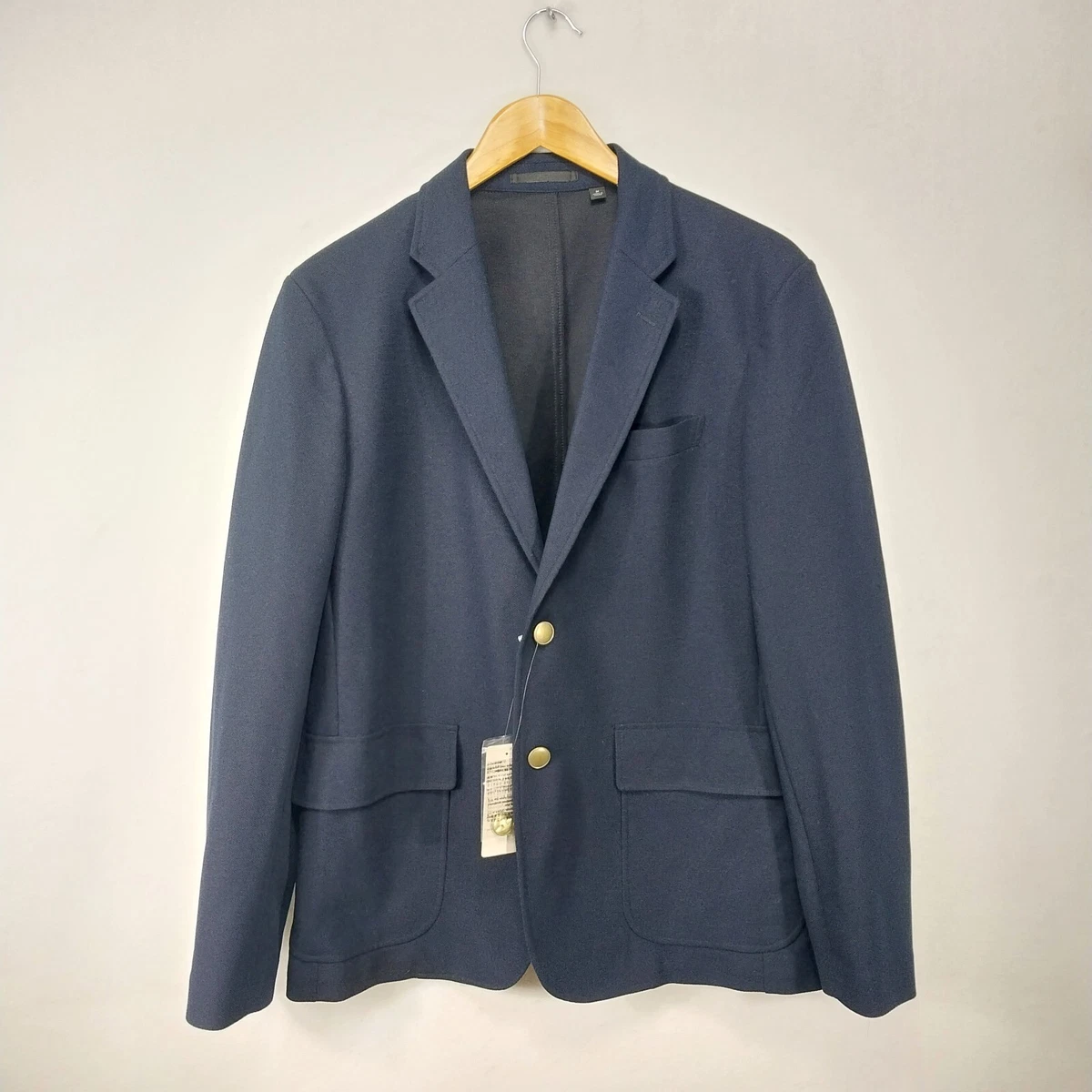 Uniqlo Comfort Blazer Mens Medium Navy Blue Lightweight Classic