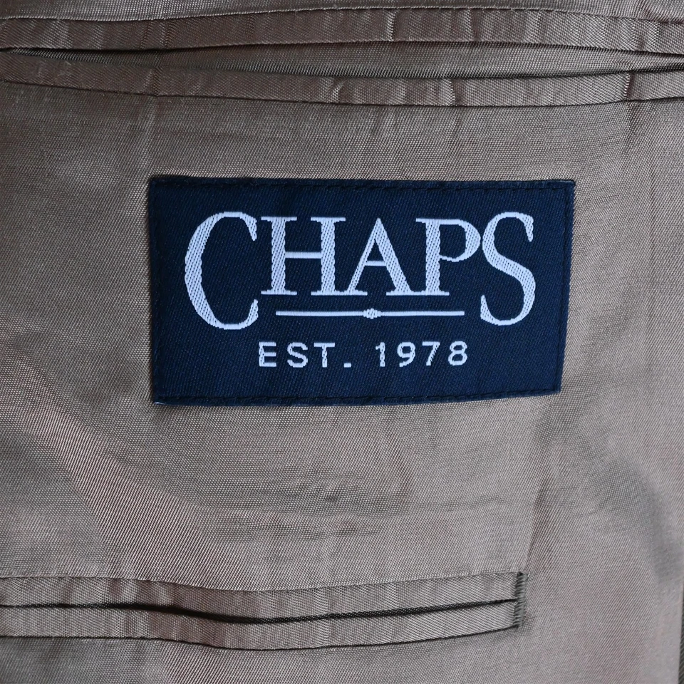 Chaps Ralph Lauren 48L 36x34 Brown 100% Wool Mens Jacket Pants Suit - Image 4 of 4