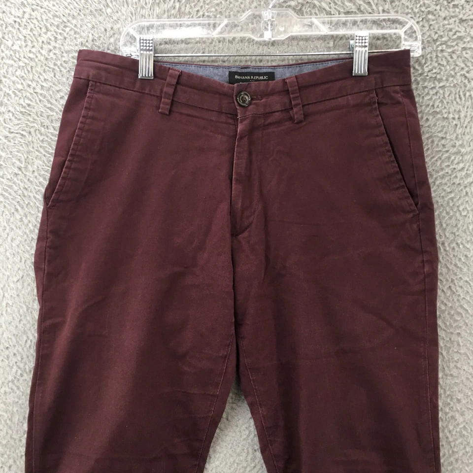 Pantalones chinos ajustados Banana Republic Fulton para hombre 30x32 (32x30,5 real) cremallera púrpura Foto 2 de 4