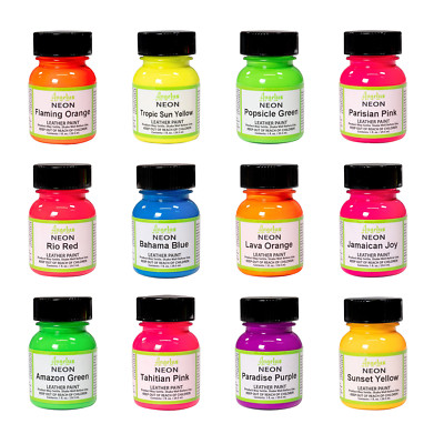Angelus Neon Acrylic Leather Paint |select a color | 1 fl.oz 
