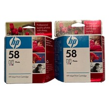 2 pack oem Sealed HP 58 Color Photo Ink Cartridge Combo Twin lot exp2010 C6658A