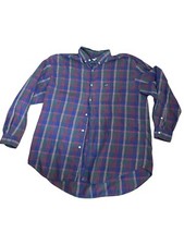 Vtg Guess Georges Marciano Plaid Long Sleeve Made In The USA SIZE L Distressed