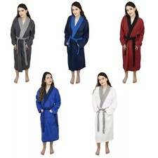 Ladies Cotton Terry Cloth Bathrobe Gown Spa Women's Collar Shawl Ladies Robe