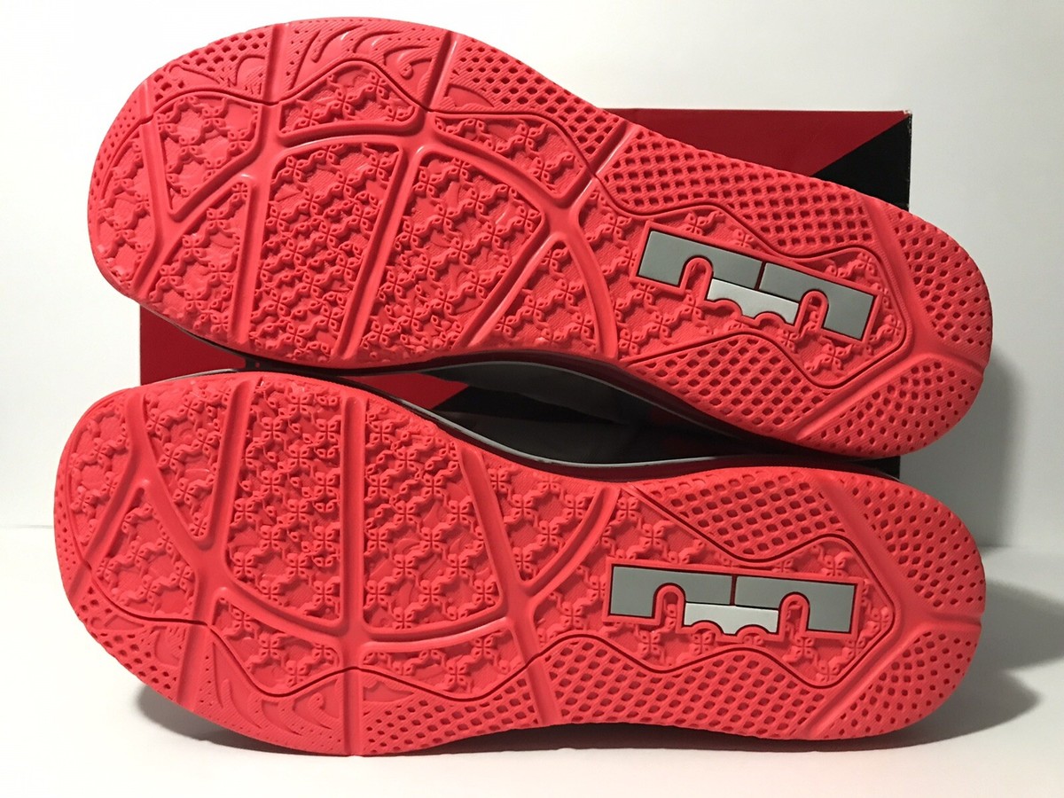 Nike LeBron Xl Low \'Base Grey Laser Crimson\' LE XX14 642849-001 Mens Sz‎ 11.5 NIKE LEBRON XI 11 LOW LIGHT BASE GREY-LASER CRIMSON-GREY SZ  main image 2