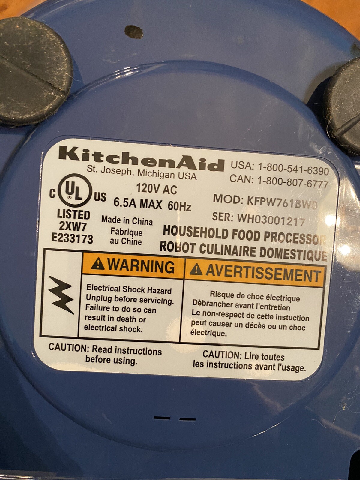 HUGE LOT BLUE KITCHENAID FOOD PROCESSOR 12 CUP MODEL KFPW760Q EXTRAS