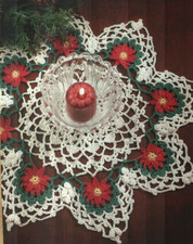 VINTAGE POINSETTIAS DOILY 14