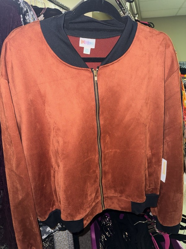 NWT 3X FAUX SUEDE BOMBER JACKET LULAROE RETIRED RARE