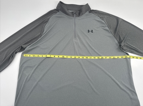 Under Armour Shirt Mens 4XL Gray Long Sleeve 1/4 Zip Performance Pullover Active - Picture 5 of 8