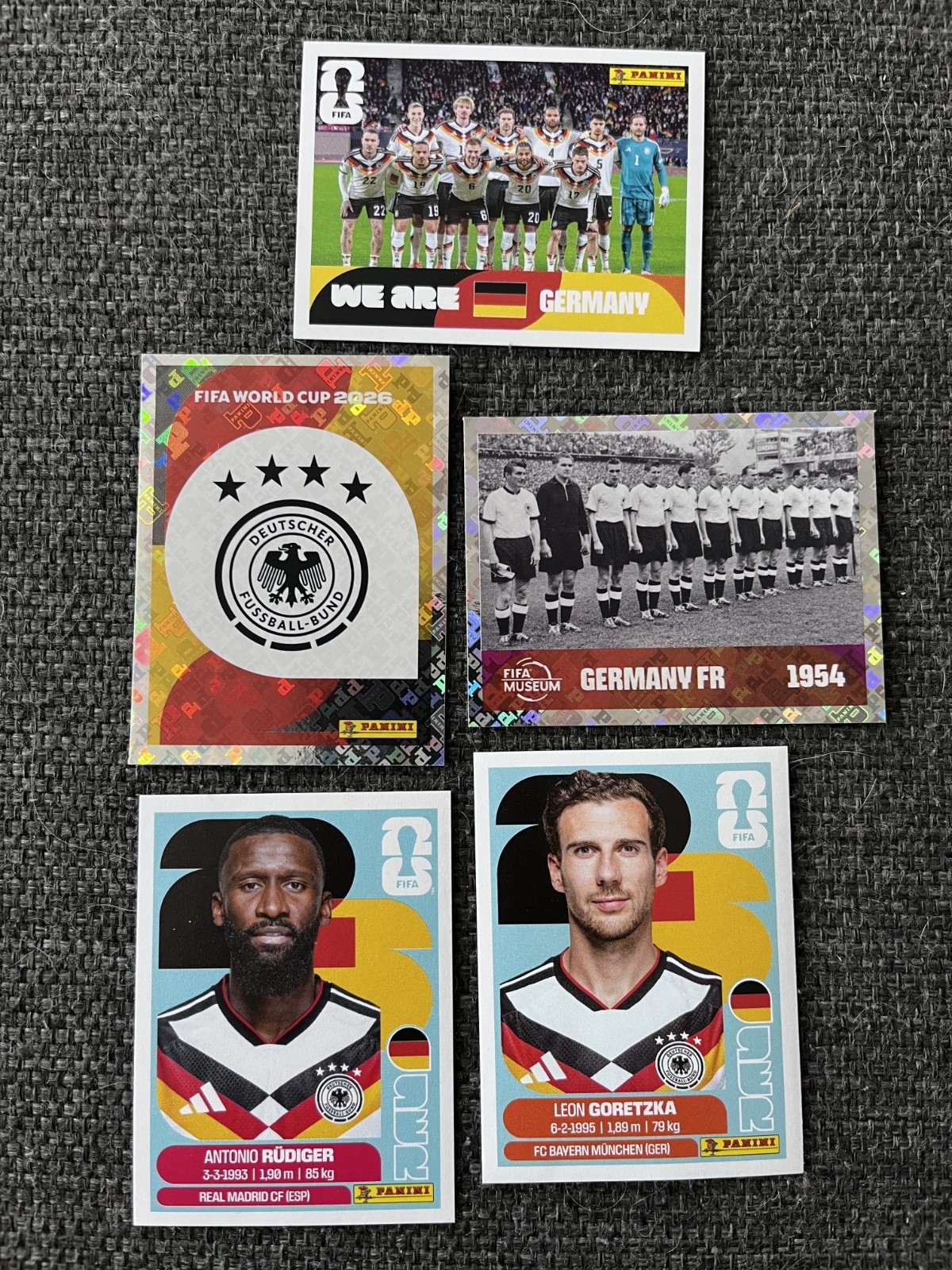 Panini 2026 World Cup Germany GER Lot (5) - Crest Foil, Rudiger, 1954 Team Foil