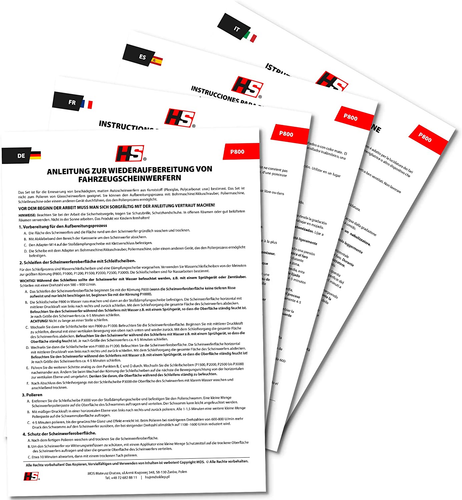 HS® Scheinwerfer Aufbereitungs Set - Auto Scheinwerfer Polierset Für Matte & Bli - Bild 5 von 12