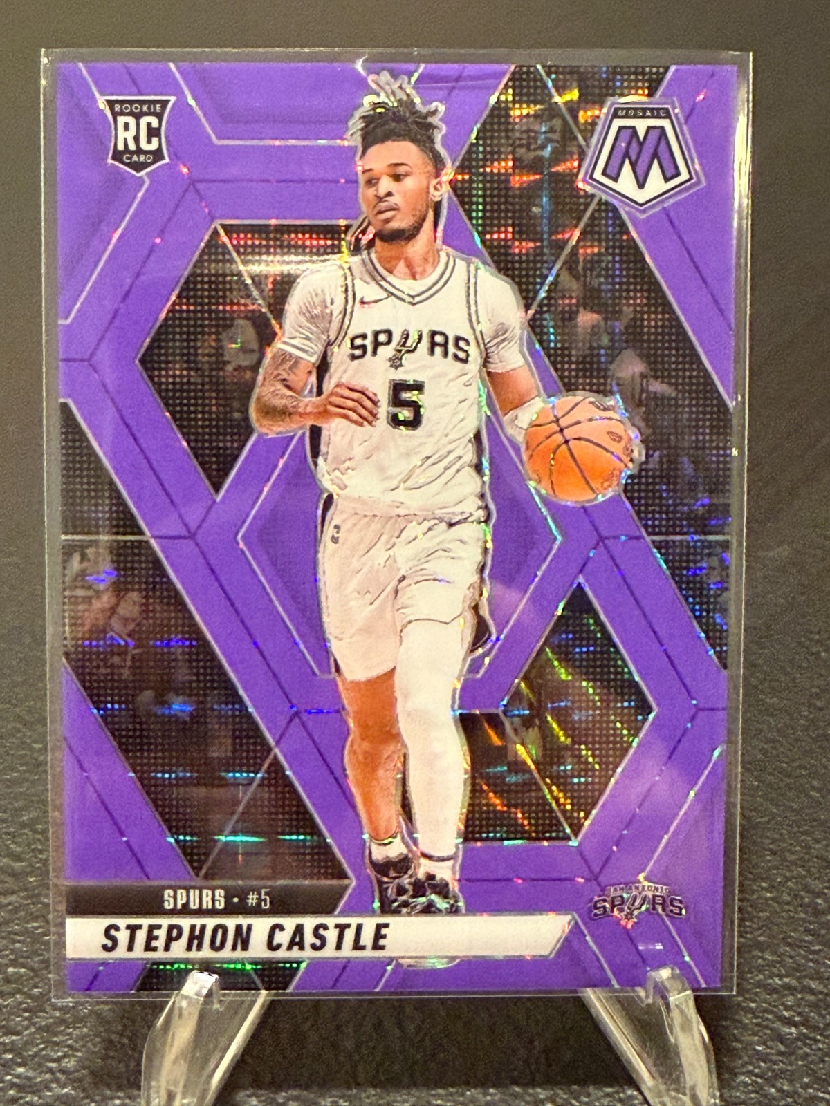 2024 PANINI MOSAIC PURPLE FLUORESCENT #236 STEPHON CASTLE #/249