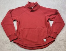 Ariat Rebar Sweatshirt Womens Small Burgundy Funnel Neck Pocket Pullover