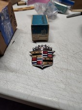1960s Cadillac Hood Crest Emblem Nos Gm Pn 3633399 Enamel Vintage Shelfwear