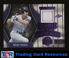 2024 Leaf A Bronx Legacy Fabric of the Franchise Purple HoloFoil Wade Boggs #/15