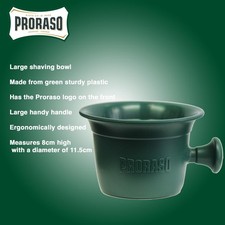 Tazza ciotola da barba grande con manico PRORASO ideale per creare schiuma da barba spessa