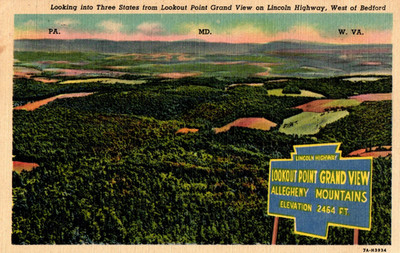 Vintage 1960 Linen Postcard Lookout Point Grand View Allegheny Mountains L3