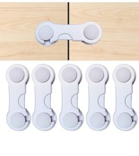 Cabinet Door Locks for Baby Proof and Child Safety, 5 Pack Locks...