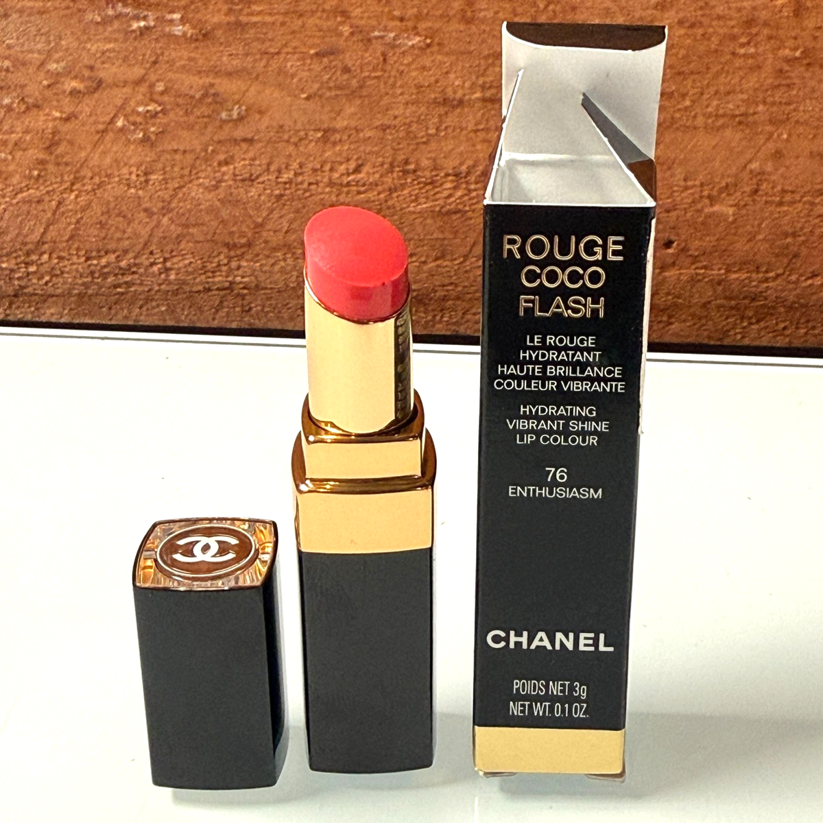 Chanel Rouge Coco Flash 76 Enthusiasm Hydrating Shine Lipstick 3g