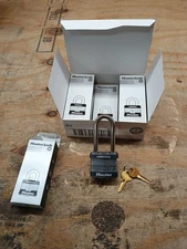 MASTER LOCK 5KALJ Keyed Padlock, 15/16 in,Rectangle,Silver 3T980 Lot Of 6