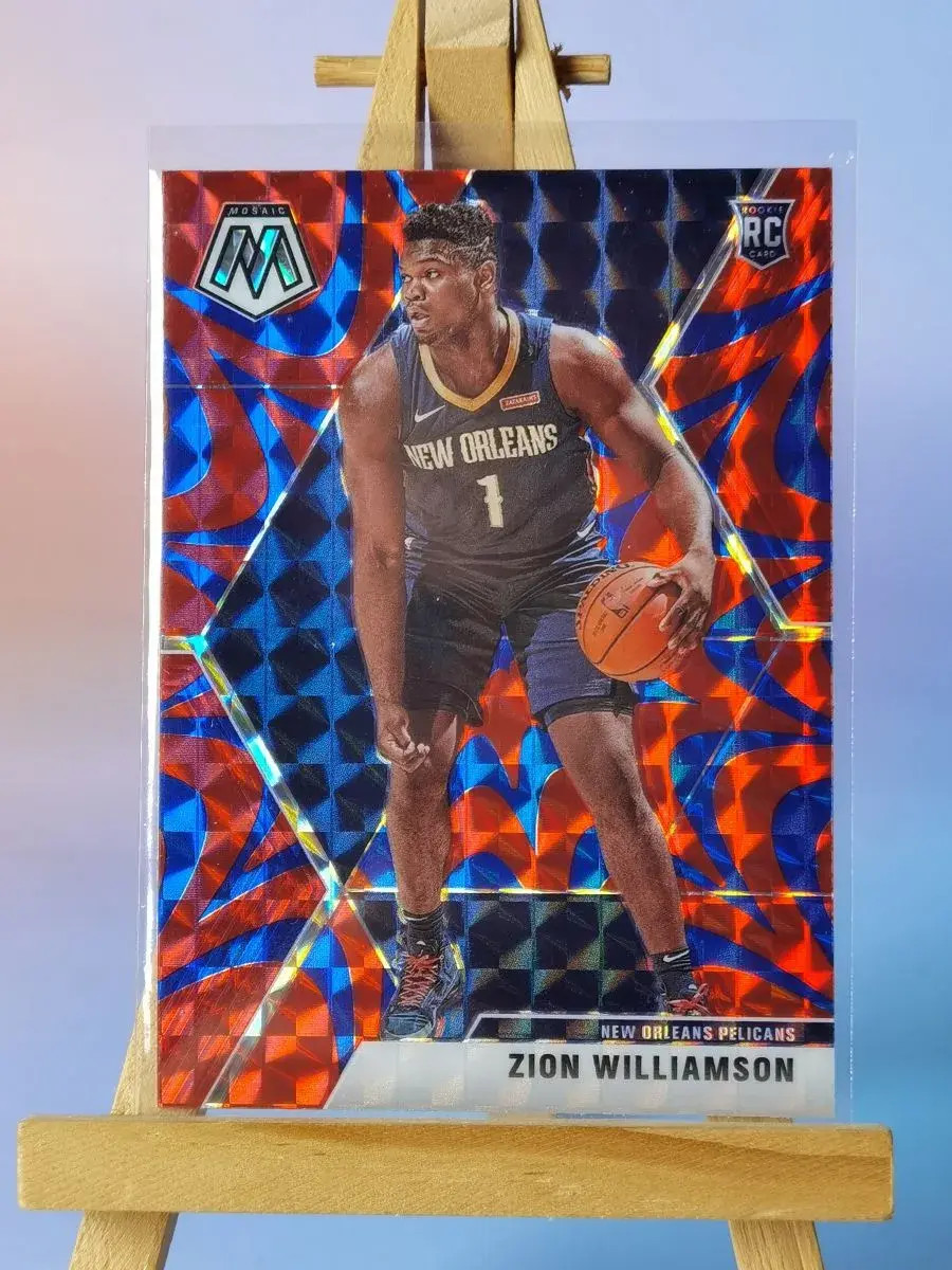 2019-20 Mosaic Zion Williamson Reactive red Blue Prizm Rookie RC #209-8.3