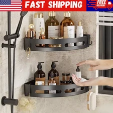 No-Drill Bathroom Shampoo Holder Shelf Adhesive Wall Storage Caddy Rack 1/2/3 PC
