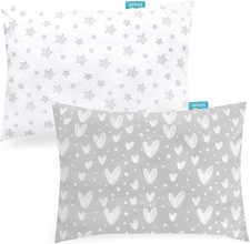Toddler Pillowcase Organic Cotton for 13"x18" 14"x19" Kids Travel Pillow