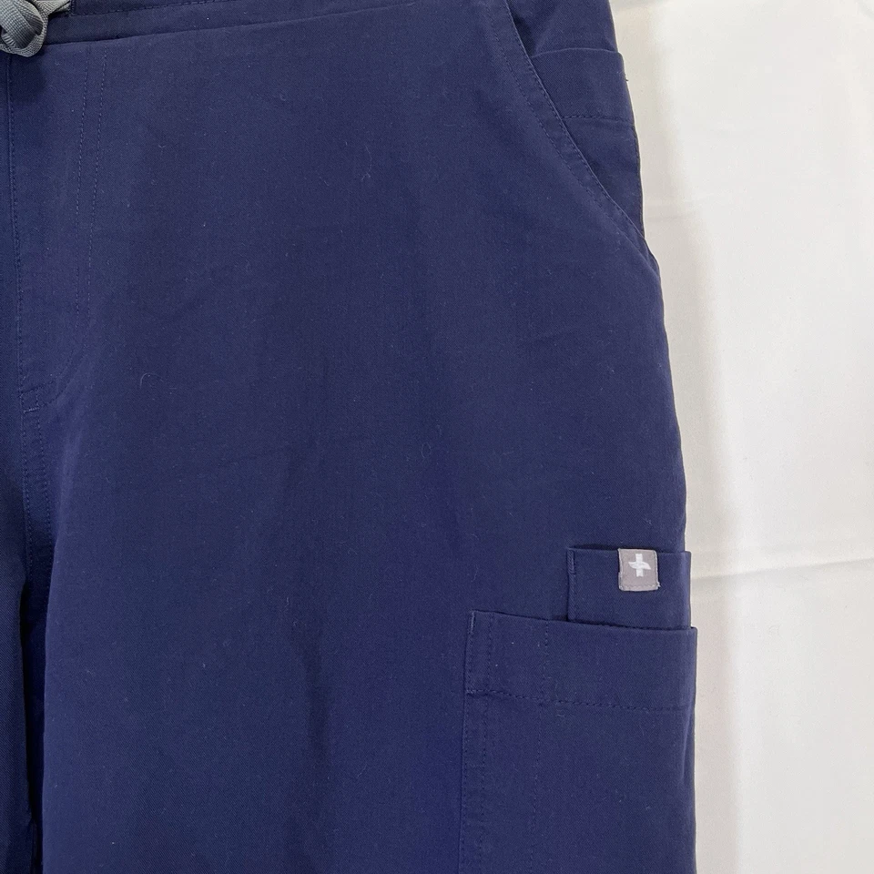 Figs Navy Pull On Yola Scrub Pants Womens Mid-Rise Cargo Size L - Image 3 of 4