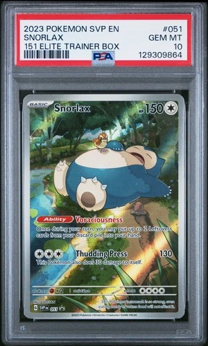 2023 POKEMON SVP EN-SV BLACK STAR PROMO 151 ELITE TRAINER BOX SNORLAX PSA 10