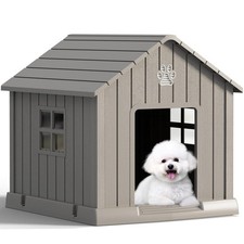 Dog House Outdoor Indoor - Waterproof, Ventilated, Easy to Clean, Elevated Fl...