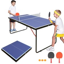Ping Pong Table Foldable Table Tennis Table with Net, Table Tennis Paddles an...