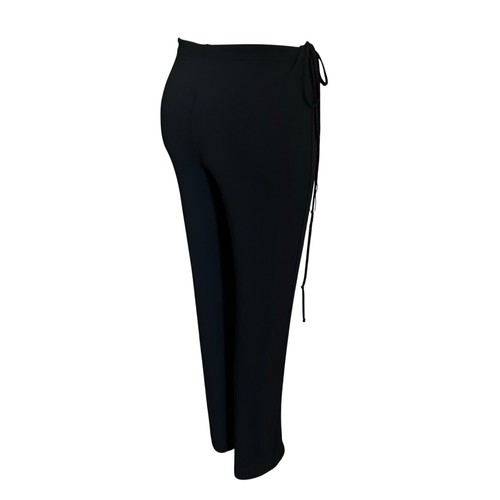 ROBERTO CAVALLI Side Drawstring Pant SLIGHT FLARE Size 42 XS Black BEACH LOUNGE - Picture 13 of 14