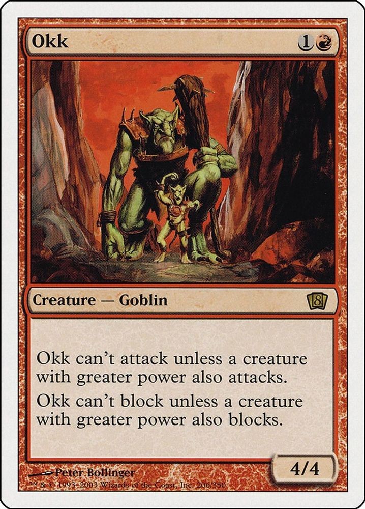 2003 Magic: The Gathering: 8th Edition - Okk (#206, Rare, Near Mint)