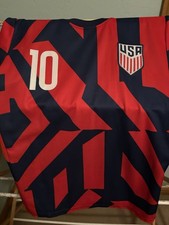 USA Soccer Jersey Pulisic 10 Navy Red National Team Authentic Sports Shirt