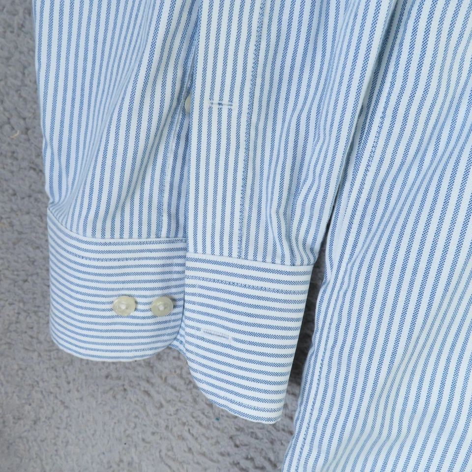 Lands End Shirt Men 20 Tall Blue Striped Long Sleeve Button Up 36 - Image 3 of 4