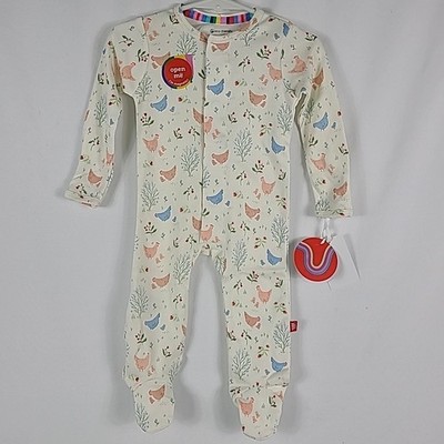 NWT Magnetic Me Chicken Tender Organic Cotton Footie, Size 6-9 Months 