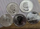 5x 1oz Mixed 2011 Maple And 2020 Philharmonic Rounds From Tube 5 Oz Total