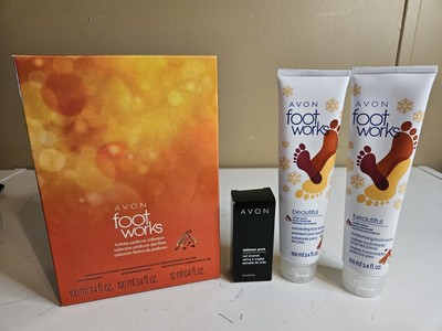 Avon Foot Works Holiday Pedicure Collection Winter Spice Cream Scrub Nail Enamel