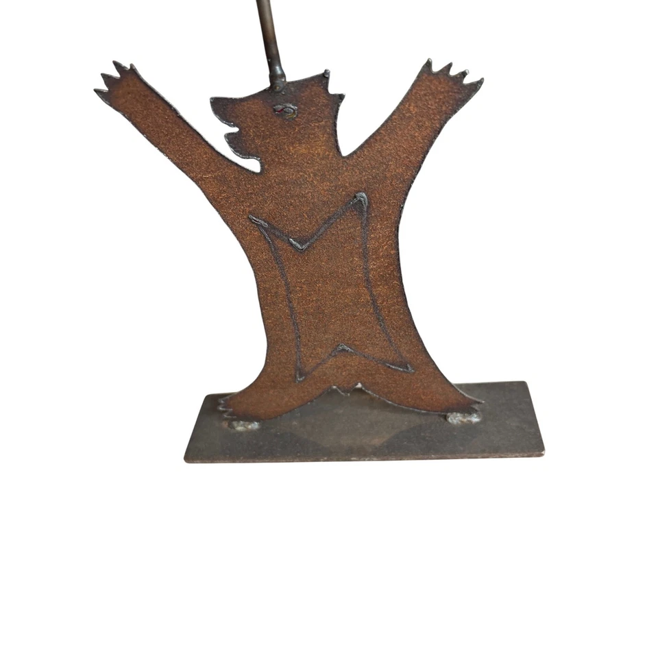 Wrought Iron Bear Dear Elk Set Candle Holders Rustic Cabin Western Weathered - Image 4 of 4