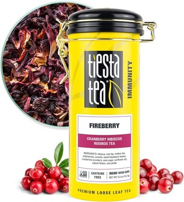 Cranberry Hibiscus Rooibos Tea, Fireberry | Loose Leaf | Herbal Blend with