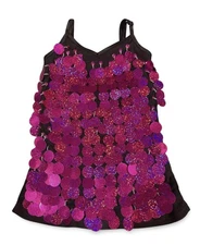 Tag 1080 Dance Pageant Costume Sequin Top Black Purple Size Medium Child