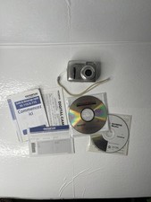 Olympus FE FE-115 5.0MP Digital Camera Silver With Papers & Disc For Parts READ