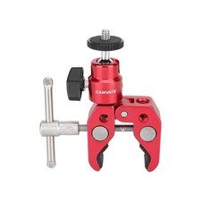 Crab Clamp with 1/4"-20 Mini Ball Head for Camera Monitor Mount/Red