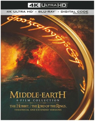 Middle-Earth 6-Film Collection (LOTR & The Hobbit)   4K UHD Blu-ray, New
